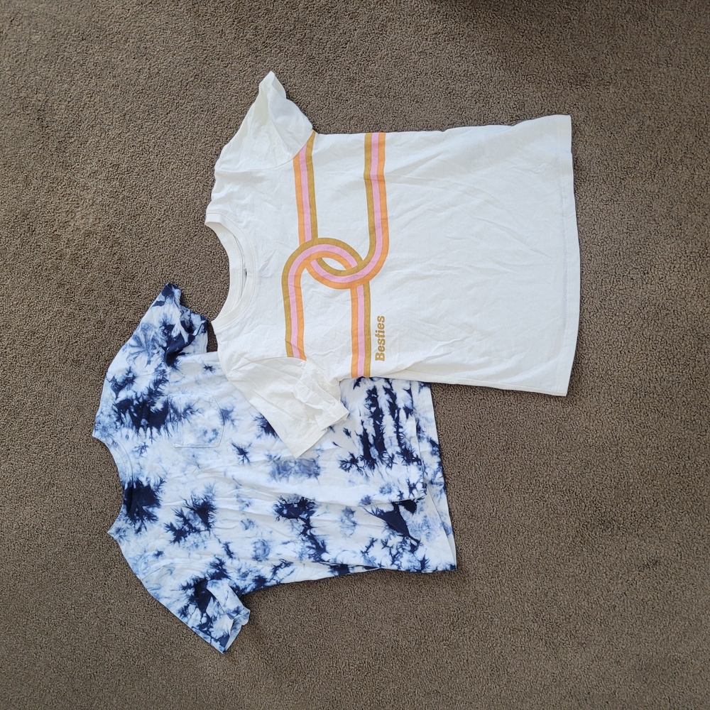 Retro Graphic Tee and Tie-Dye T-Shirt Set